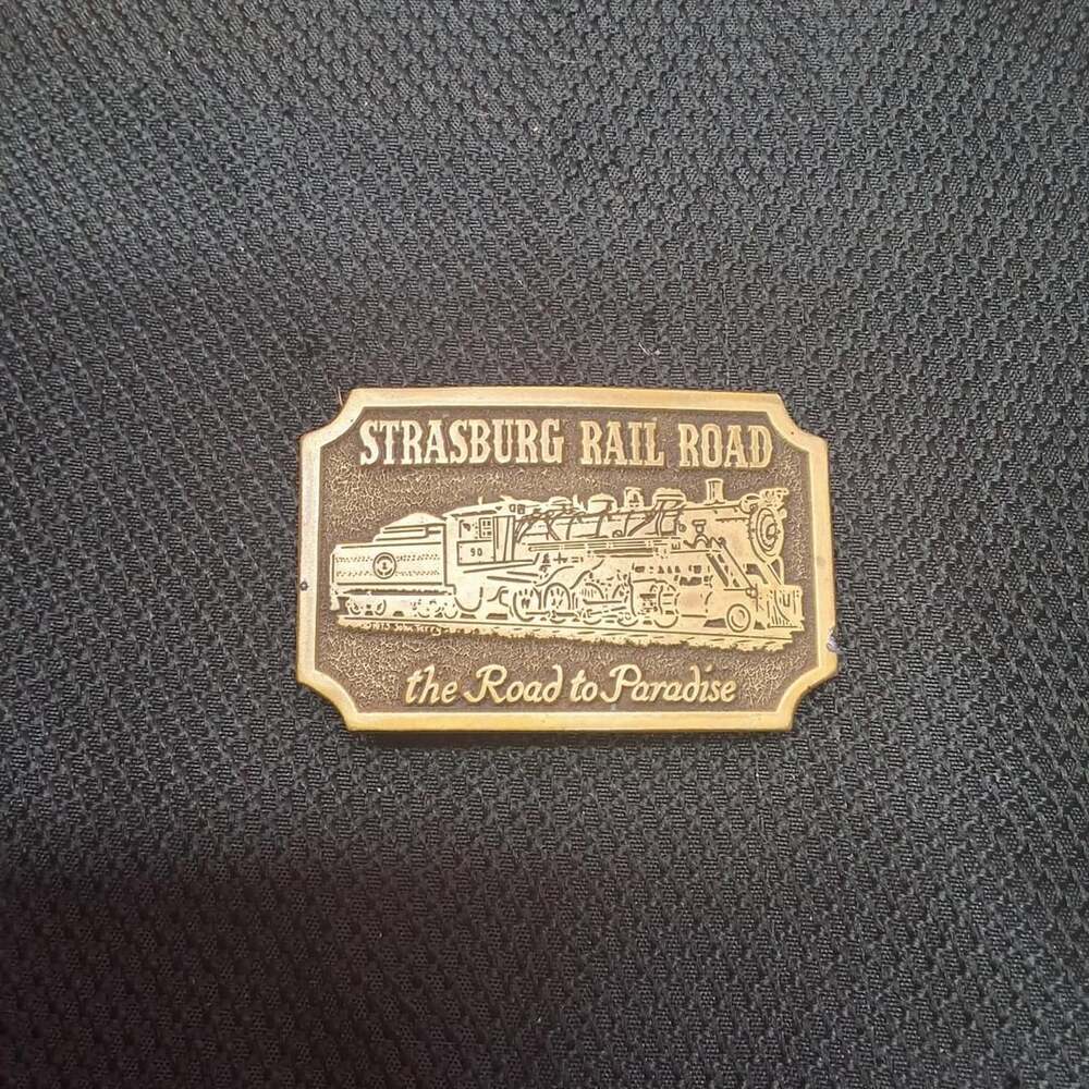 Strasburg Rail Road The Road to Paradise Vintage Brass Belt Buckle